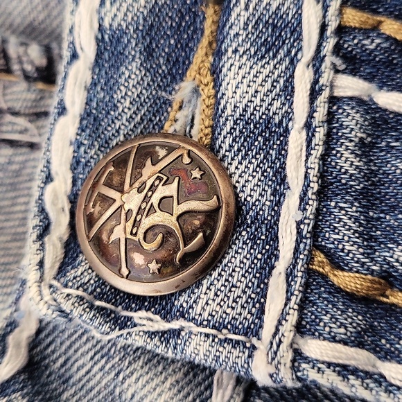 EUC Request women's denim distressed ripped distroyed straight leg jeans, 20 - Picture 12 of 15